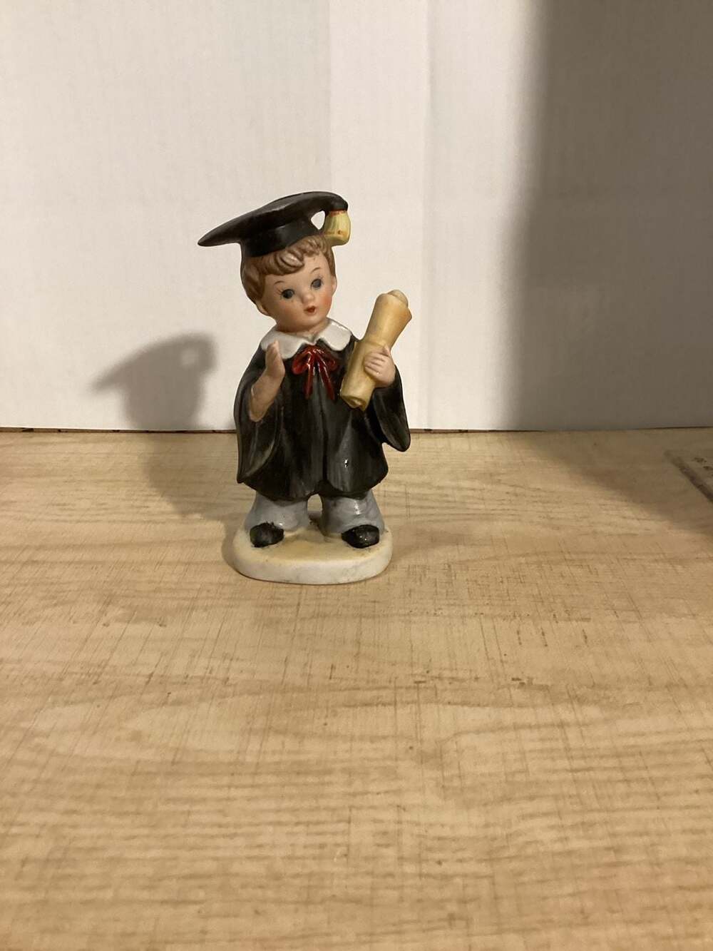 Vintage Ceramic Graduate Boy Figurine with Cap and Diploma